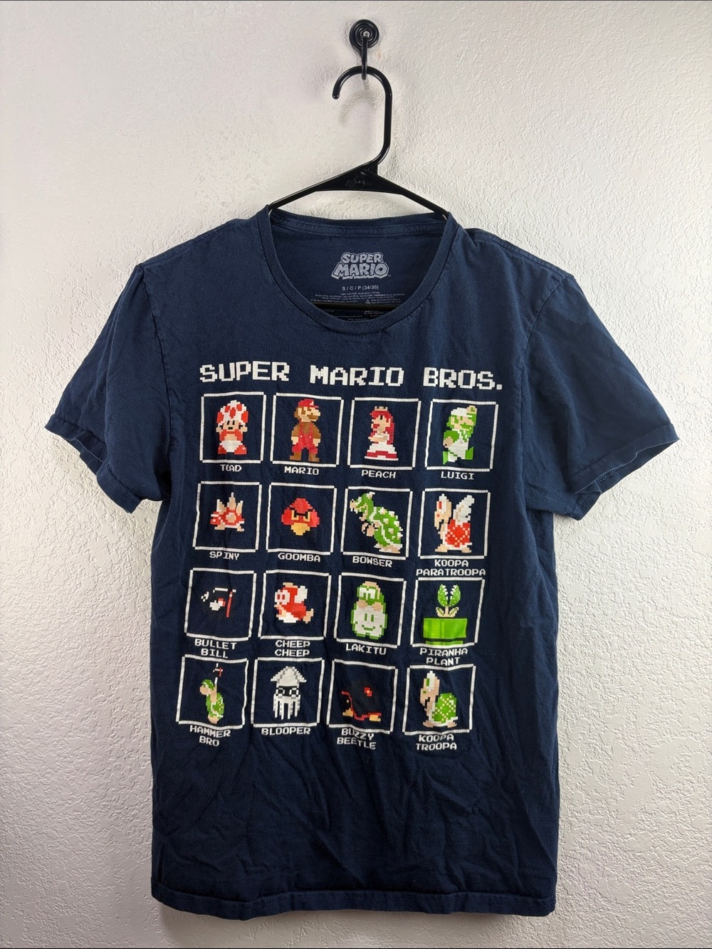 Super Mario Bros. Character Grid Boys  Tee Size Small NC0233